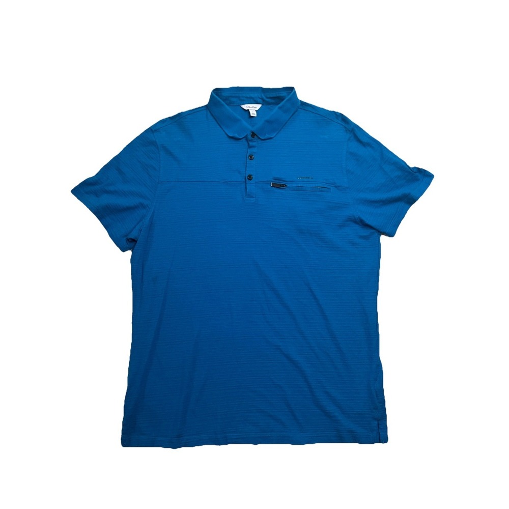 Calvin‎ Klein Men's Blue Polo Collared Shirt Size Large